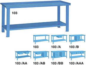 BANCO LAVORO MONOBLOCCO PIANO IN LAMIERA ART.103  
