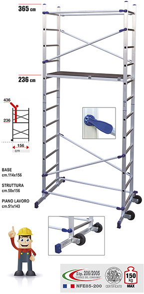 TRABATTELLO ALLUMINIO FACAL MOD.PINNA CLIC        