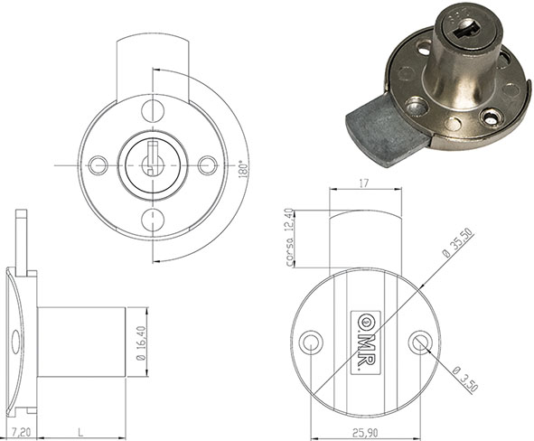 SERRATURE PER MOBILI OMR 220300-220350            